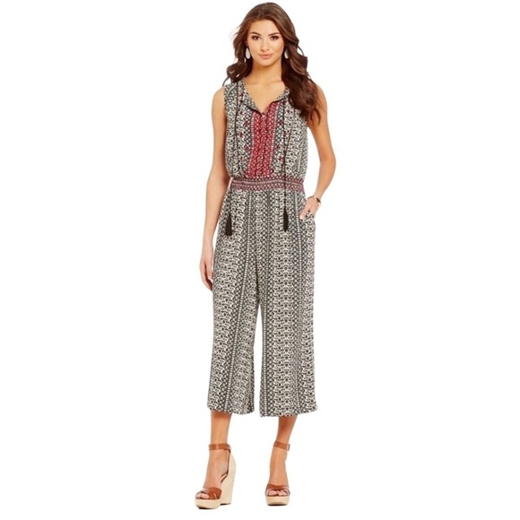 Gibson Latimer Women’s Desert Sleeveless Wide Leg Crop Jumpsuit Size Medium - Picture 1 of 7